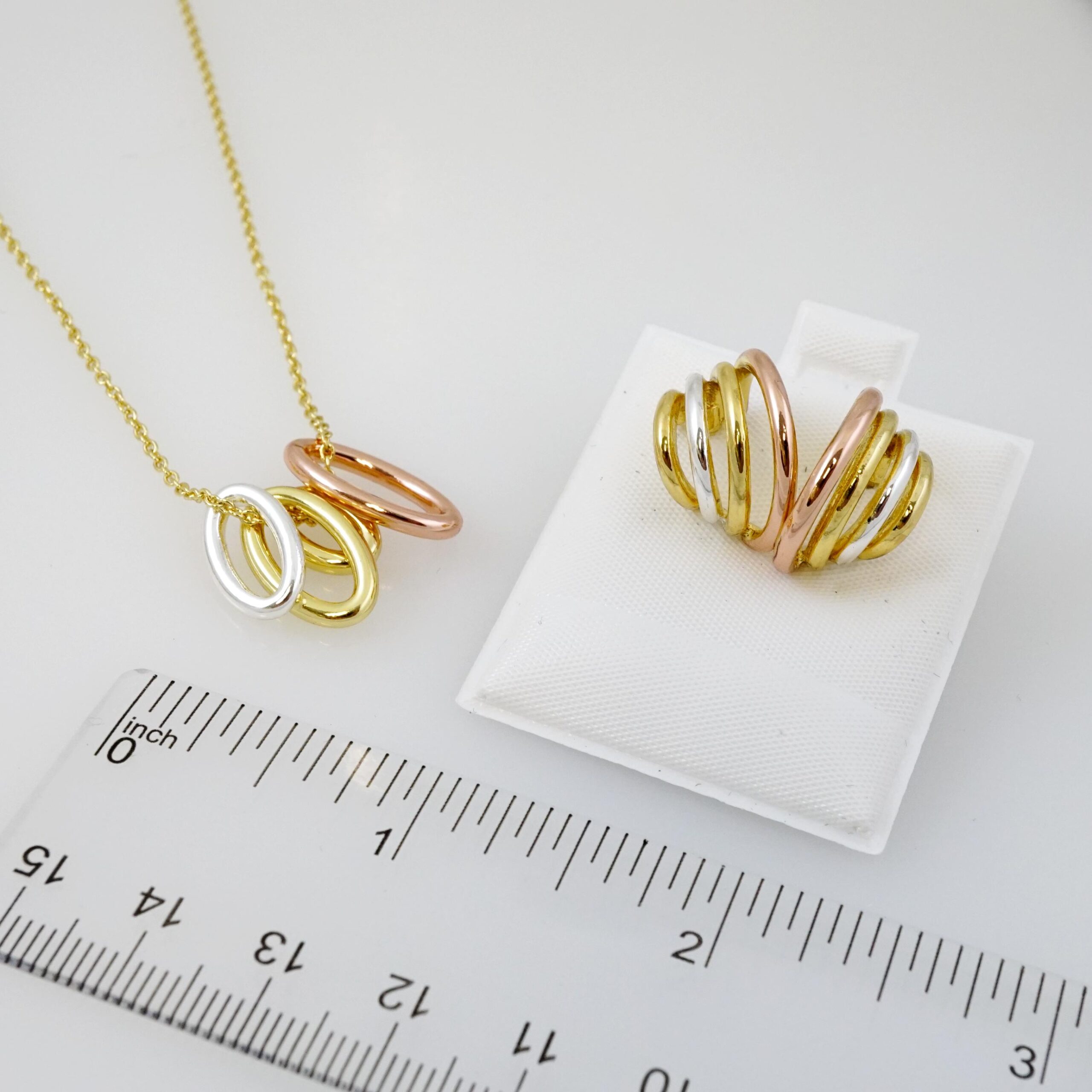 Set de Acero Inoxidable Bañado en Oro 14k - SET119 - Imagen 3