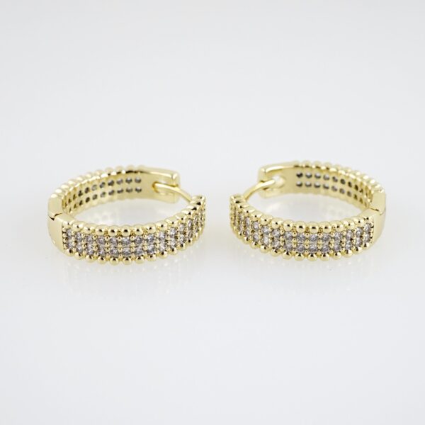 Aretes de Acero Bañado en Oro 14k - EA605