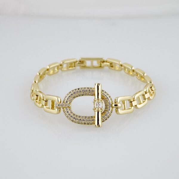 Brazalete de Acero Bañado en Oro 14k - BR0113