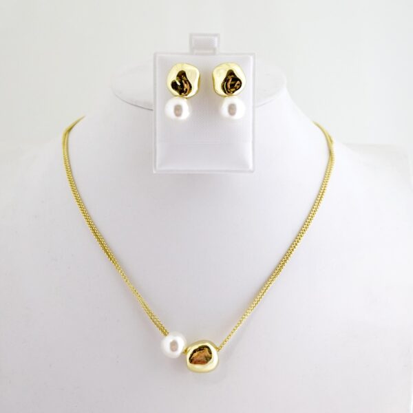 Set de Acero Inoxidable Bañado en Oro 14k - SET137-2