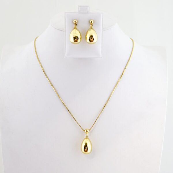 Set de Acero Inoxidable Bañado en Oro 14k - SET129-1