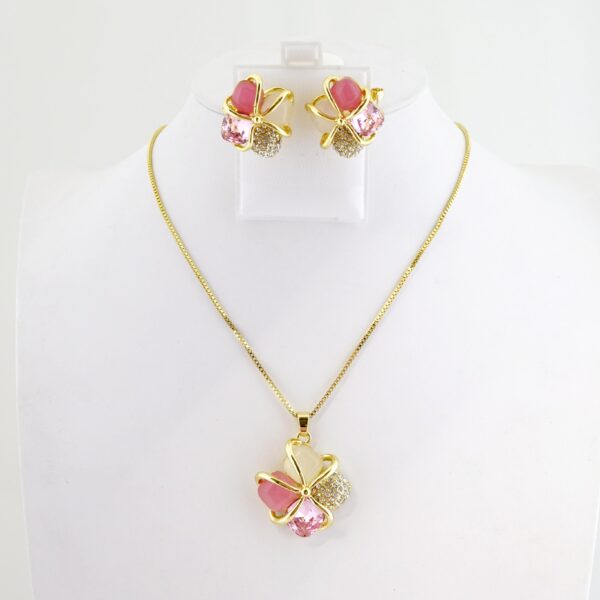 Set de Acero Inoxidable Bañado en Oro 14k - SET145