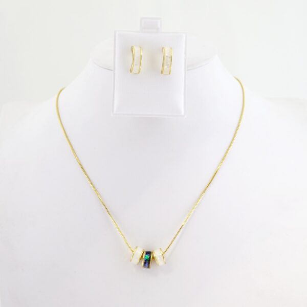 Set de Acero Inoxidable Bañado en Oro 14k - SET132