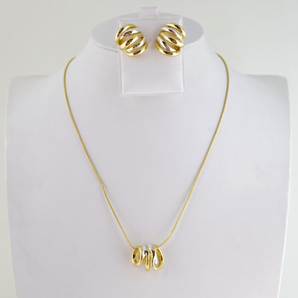 Set de Acero Inoxidable Bañado en Oro 14k - SET136-1