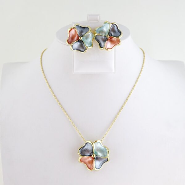 Set de Acero Inoxidable Bañado en Oro 14k - SET134-1