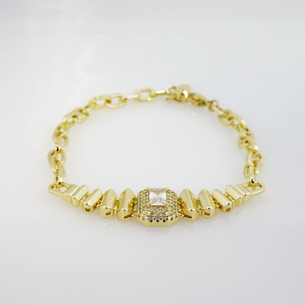 Brazalete de Acero Bañado en Oro 14k - BR0127