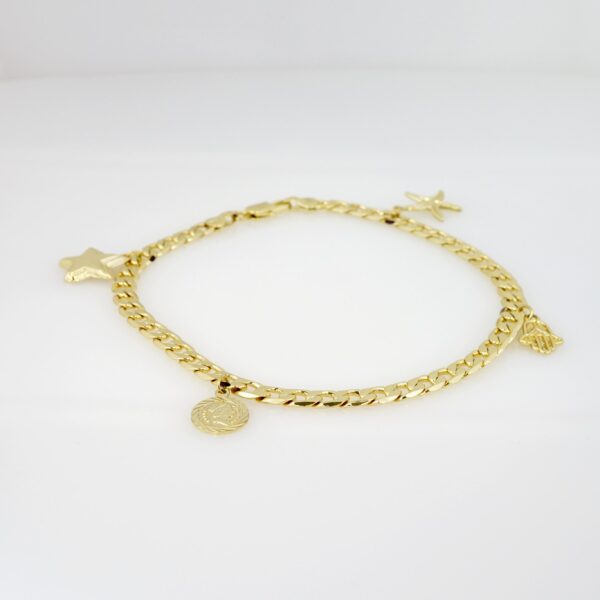 Tobillera de Acero Bañado en Oro 14k - AK016