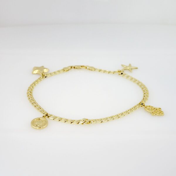 Tobillera de Acero Bañado en Oro 14k - AK015