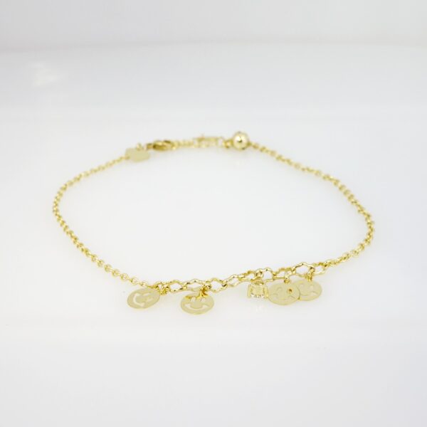 Tobillera de Acero Bañado en Oro 14k - AK013