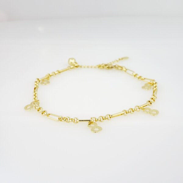 Tobillera de Acero Bañado en Oro 14k - AK012