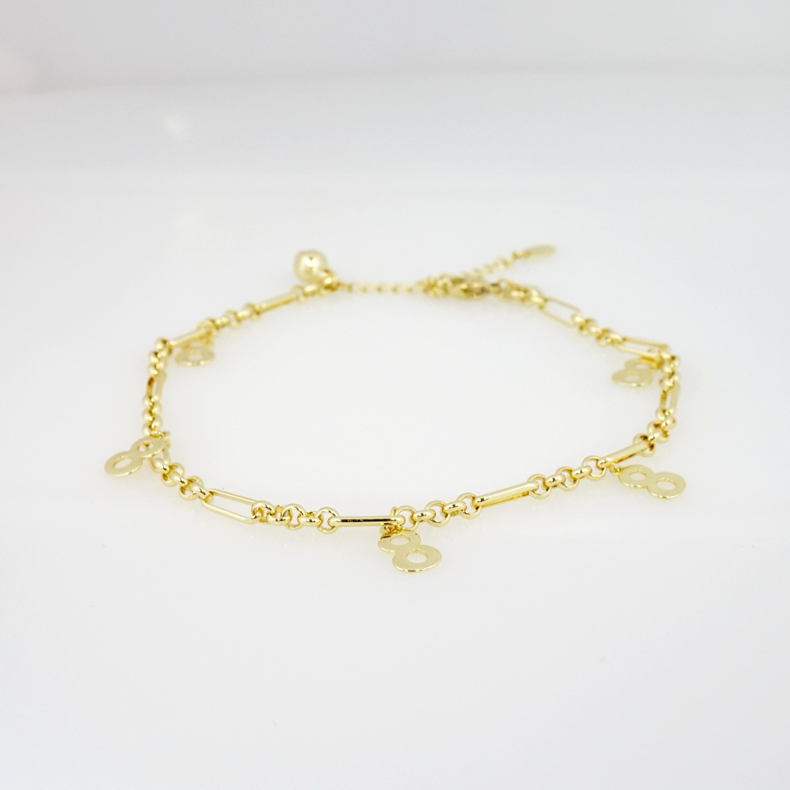 Tobillera de Acero Bañado en Oro 14k - AK012