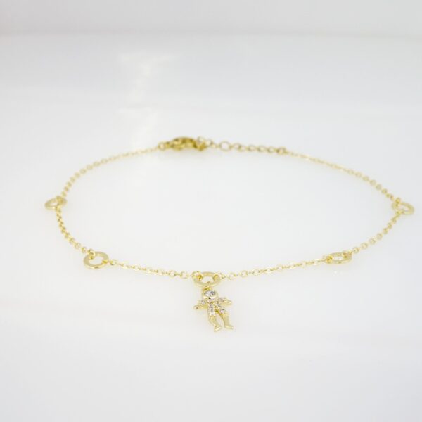 Tobillera de Acero Bañado en Oro 14k - AK011