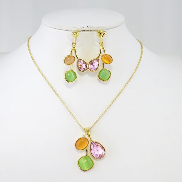 Set de Acero Inoxidable Bañado en Oro 14k - SET189