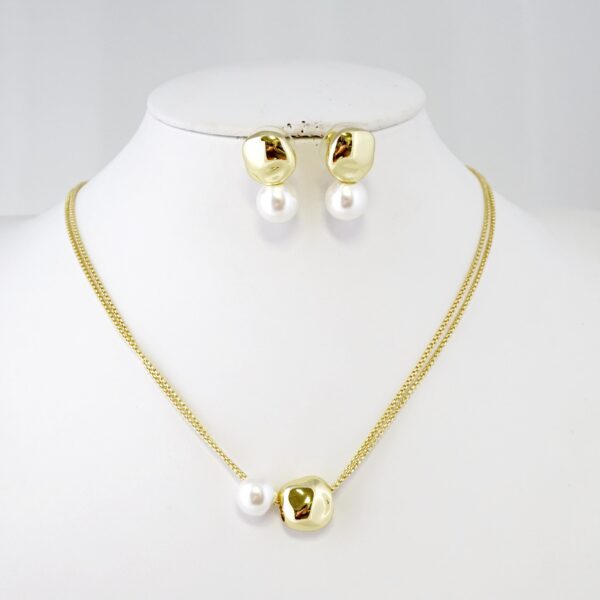 Set de Acero Inoxidable Bañado en Oro 14k - SET190