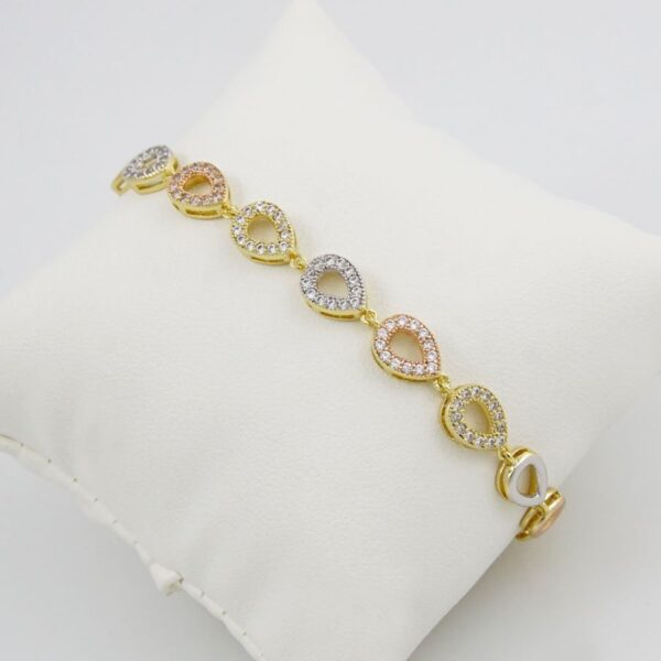 Bracelets Woman/ Pulseras Dama/Zircon Stone/ Three Tone/ 3 Colores//FREE SHIPPING OVER $50.00 DOLLAR PURCHASE///B-0075