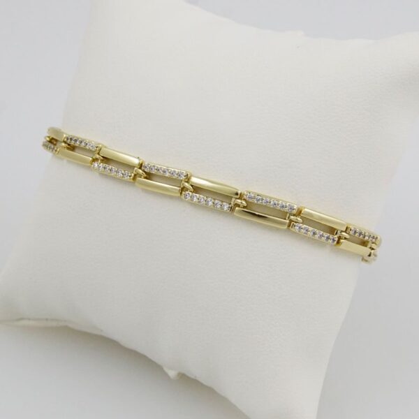 Bracelets Woman/ Pulseras Dama/  Zircon Stone/  14K Real Color//B-0078