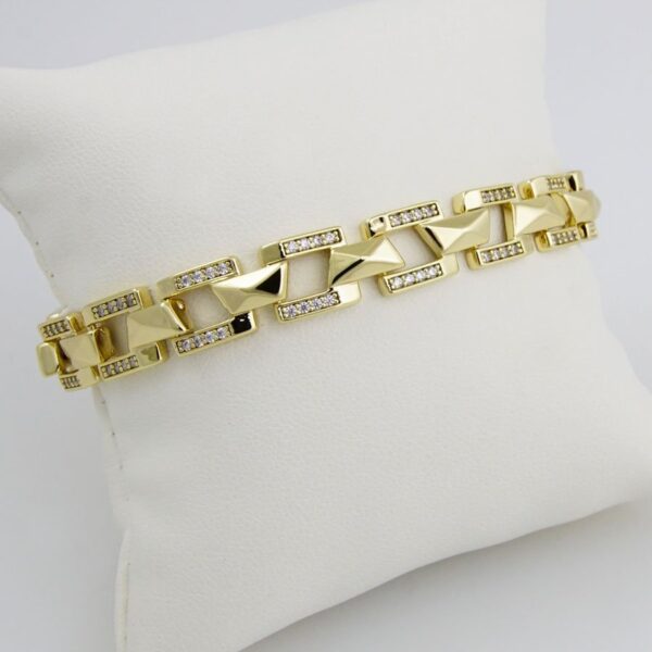 Women Bracelets/ Pulseras Dama/ Zircon Stone/14K Real Color// B-0083