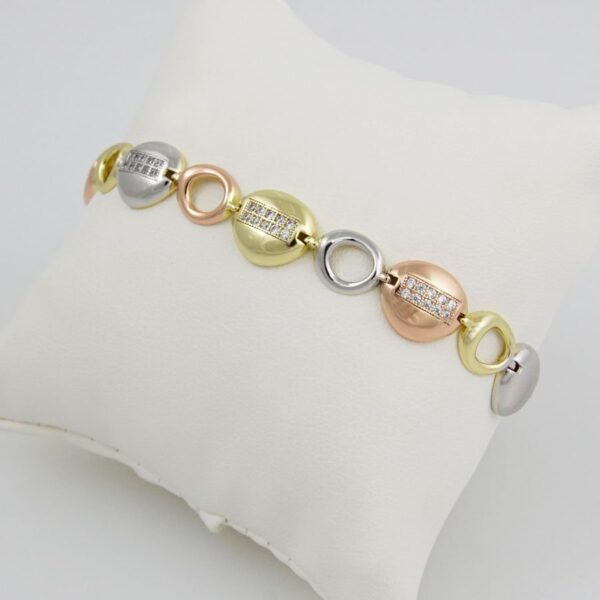 Bangles Woman/ Pulsos Dama/// Three Tone/ 3 Colores/// Zircon Stone///  FREE SHIPPING OVER $50.00 DOLLAR PURCHASE///B-0085