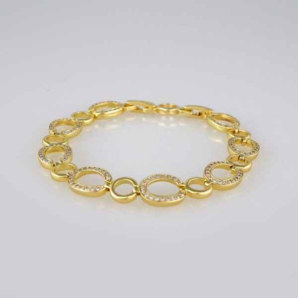 Bracelets Women/ Pulseras Dama/  Zircon Stone/  14K Real Color// B460