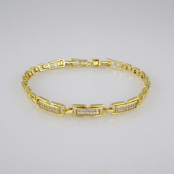 Bracelets Women/ Pulseras Dama/  Zircon Stone/  14K Real Color// B462