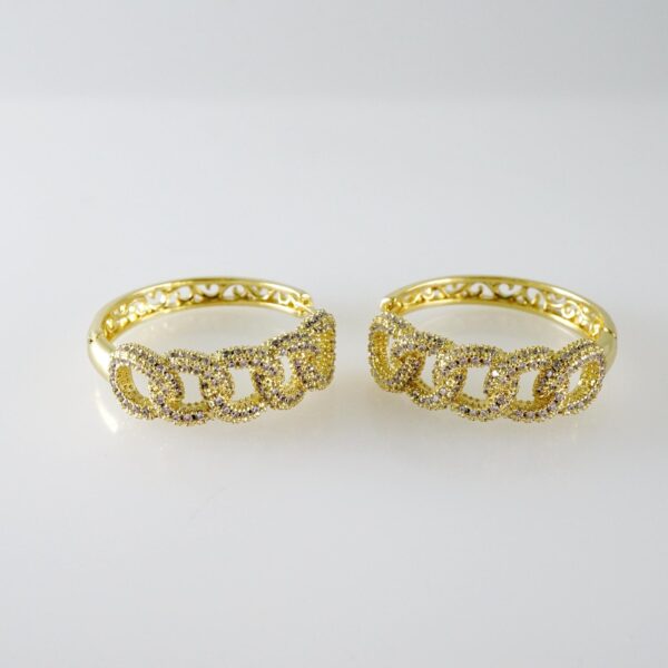E2669 Earrings - Aretes - Zircon Stone - 14K Real Color