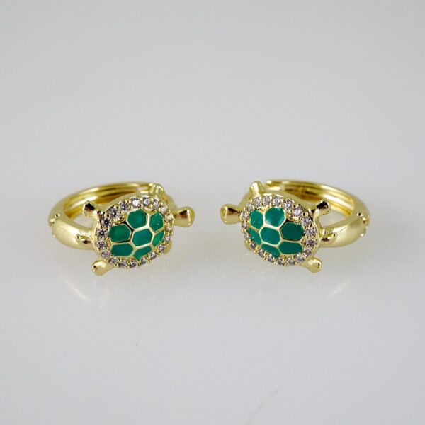 E2691 Earrings - Aretes - Zircon Stone - 14K Real Color