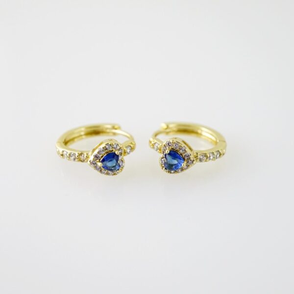 E2257 Earrings - Aretes - Zircon Stone - 14K Real Color