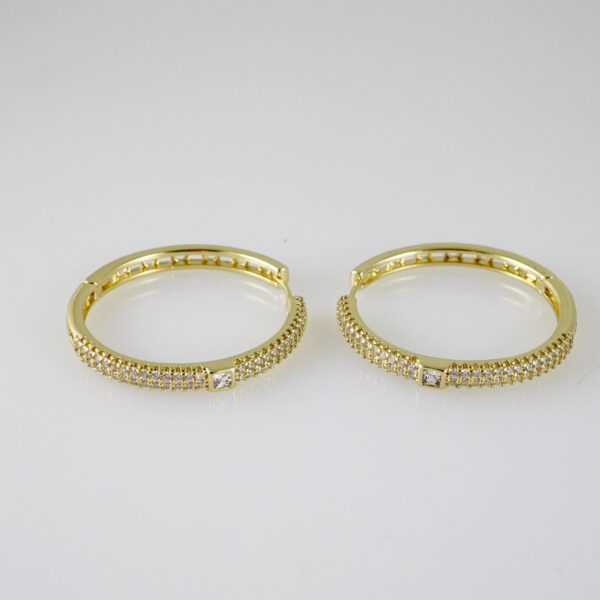 E2694 Earrings - Aretes - Zircon Stone - 14K Real Color