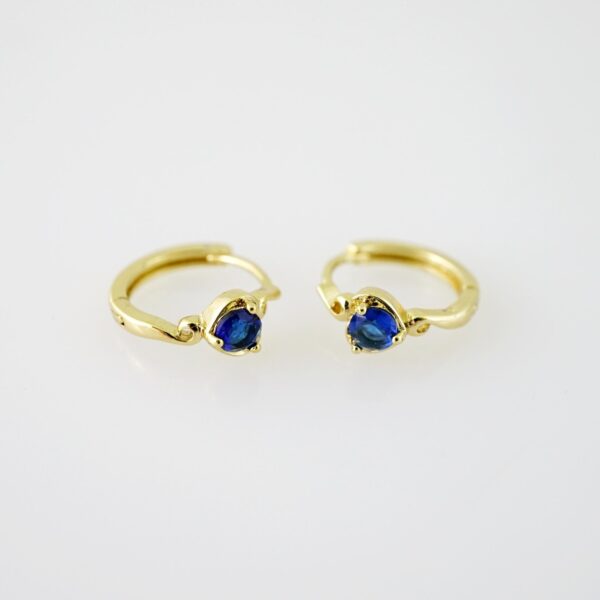 E2260 Earrings - Aretes - Zircon Stone - 14K Real Color