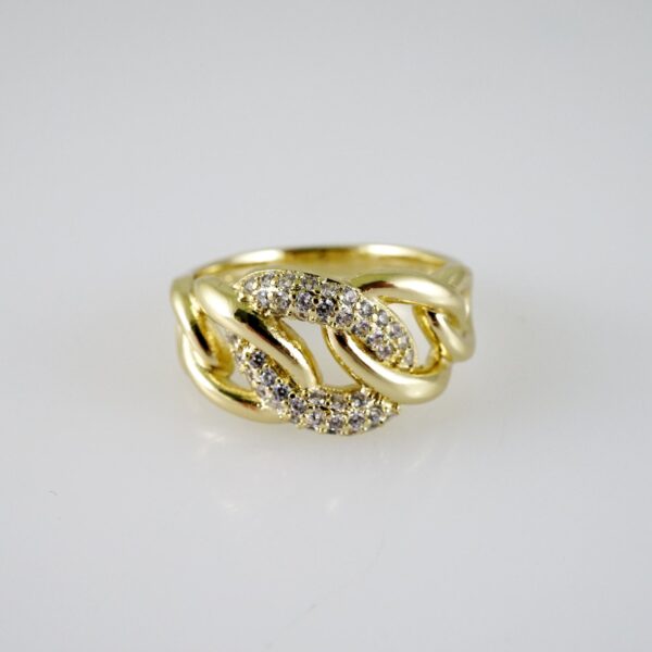 R854 RING - ANILLO - Zircon Stone - 14K Real Color