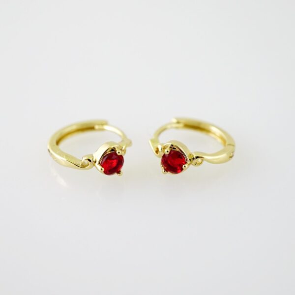 E2268 Earrings - Aretes - Zircon Stone - 14K Real Color