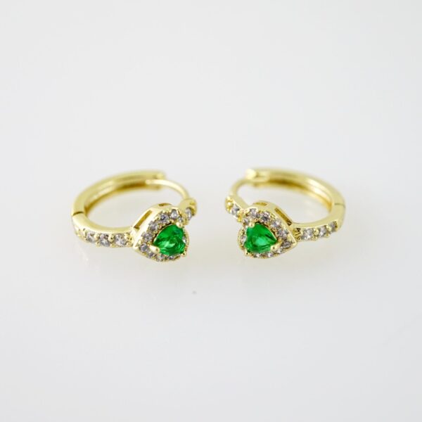E2269 Earrings - Aretes - Zircon Stone - 14K Real Color