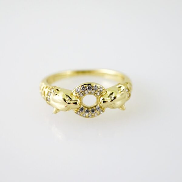 R722 RING - ANILLO - Zircon Stone - 14K Real Color