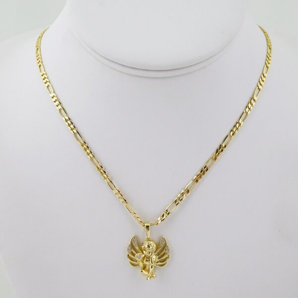 SET1611 Cadenas - Colgante -  Chain W - Pendants - 14K Real Color - Zircon Stone - 3mmX50cm