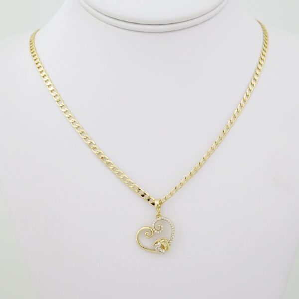 SET1613 Cadenas - Colgante -  Chain W - Pendants - 14K Real Color - Zircon Stone - 3mmX60cm
