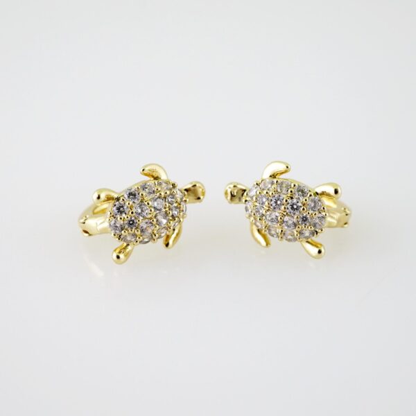 E2167 Earrings - Aretes - Zircon Stone - 14K Real Color