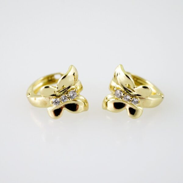 E2170 Earrings - Aretes - Zircon Stone - 14K Real Color