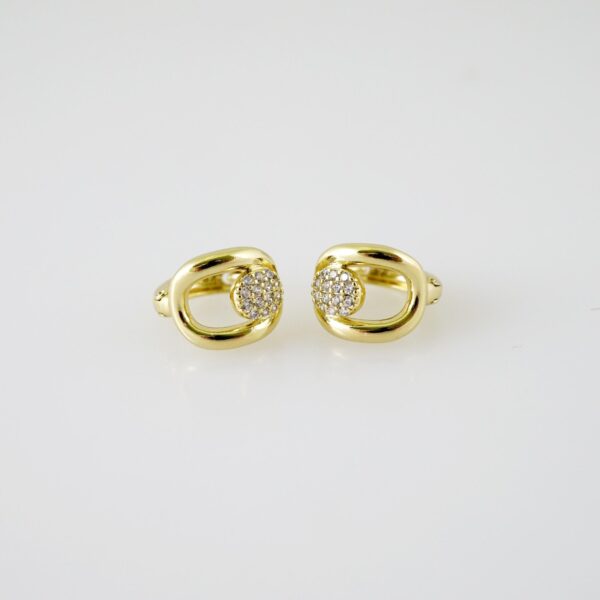 E2271 Earrings - Aretes - Zircon Stone - 14K Real Color