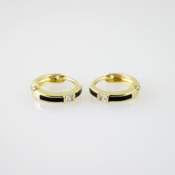 E2175 Earrings - Aretes - Zircon Stone - 14K Real Color
