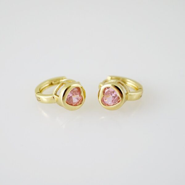 E2278 Earrings - Aretes - Zircon Stone - 14K Real Color