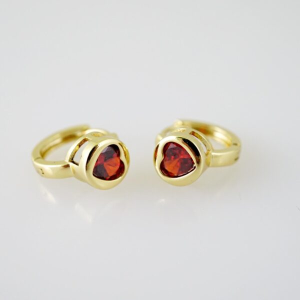 E2279 Earrings - Aretes - Zircon Stone - 14K Real Color