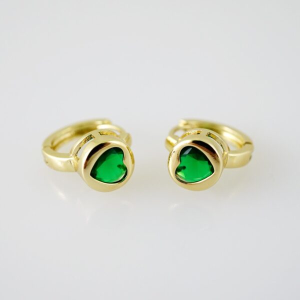 E2284 Earrings - Aretes - Zircon Stone - 14K Real Color
