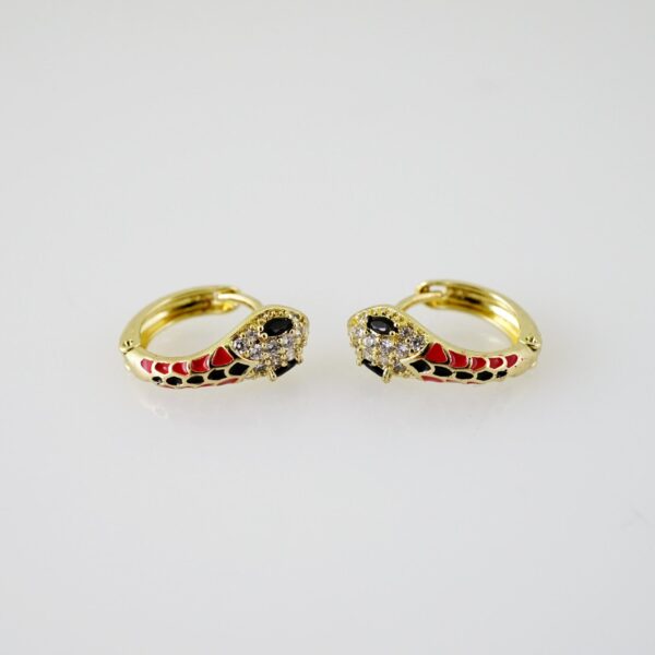 E2286 Earrings - Aretes - Zircon Stone - 14K Real Color