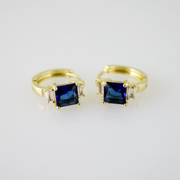 E2289 Earrings - Aretes - Zircon Stone - 14K Real Color