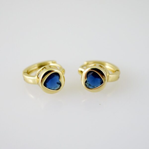 E2292 Earrings - Aretes - Zircon Stone - 14K Real Color