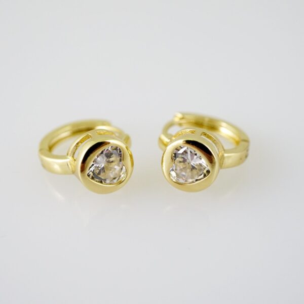 E2295 Earrings - Aretes - Zircon Stone - 14K Real Color