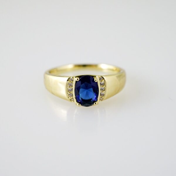 R724 RING - ANILLO - Zircon Stone - 14K Real Color