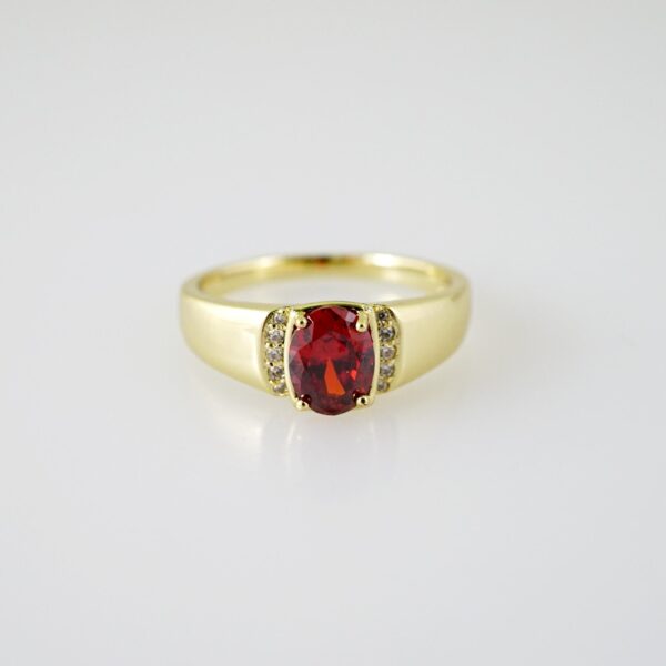 R726 RING - ANILLO - Zircon Stone - 14K Real Color