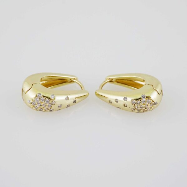 E1898 Earrings - Aretes - Zircon Stone - 14K Real Color