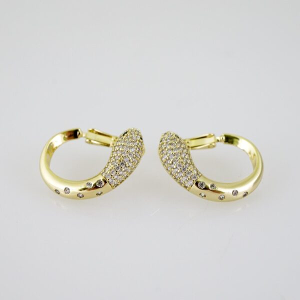 E2306 Earrings - Aretes - Zircon Stone - 14K Real Color